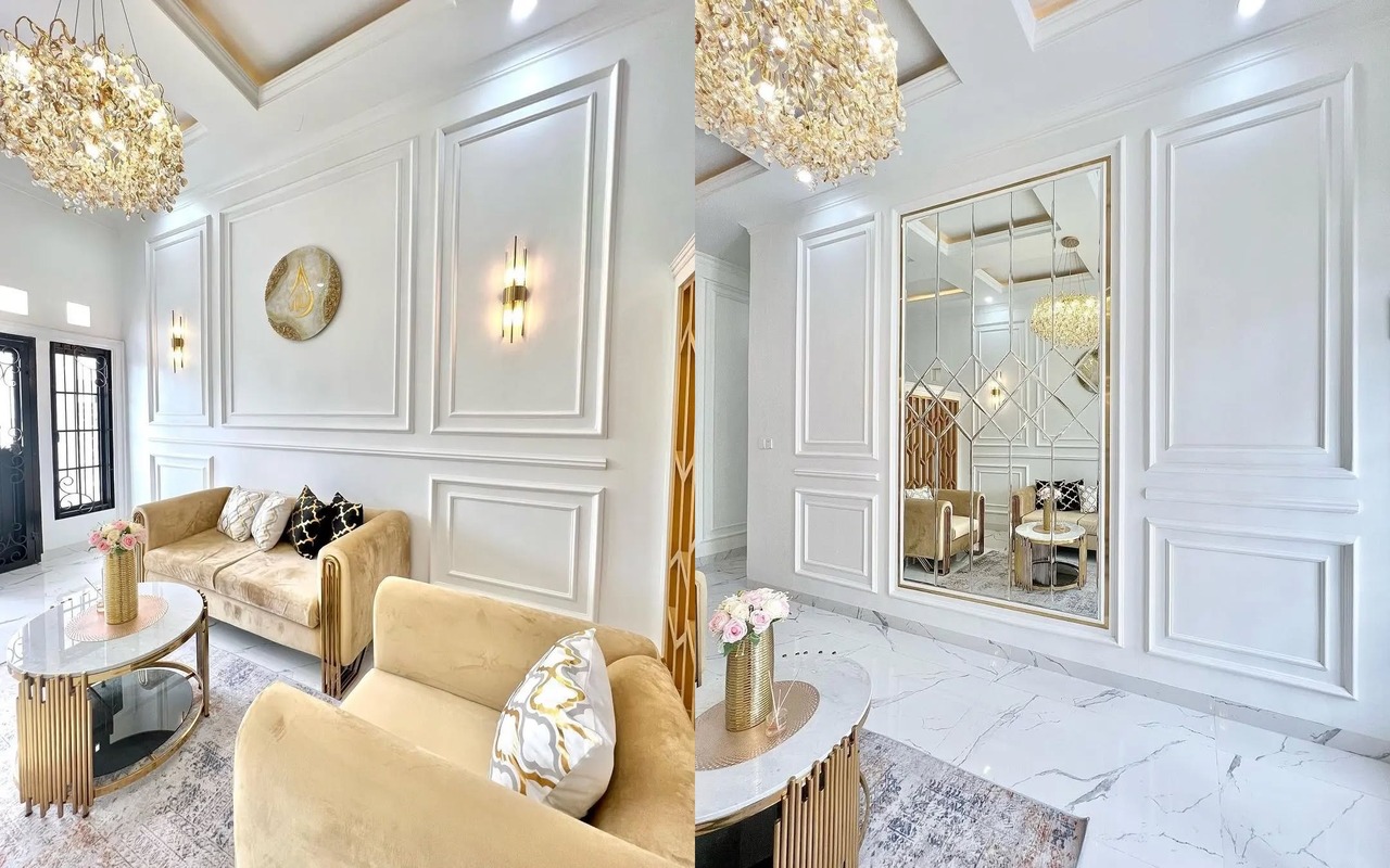 model wall moulding ruang tamu