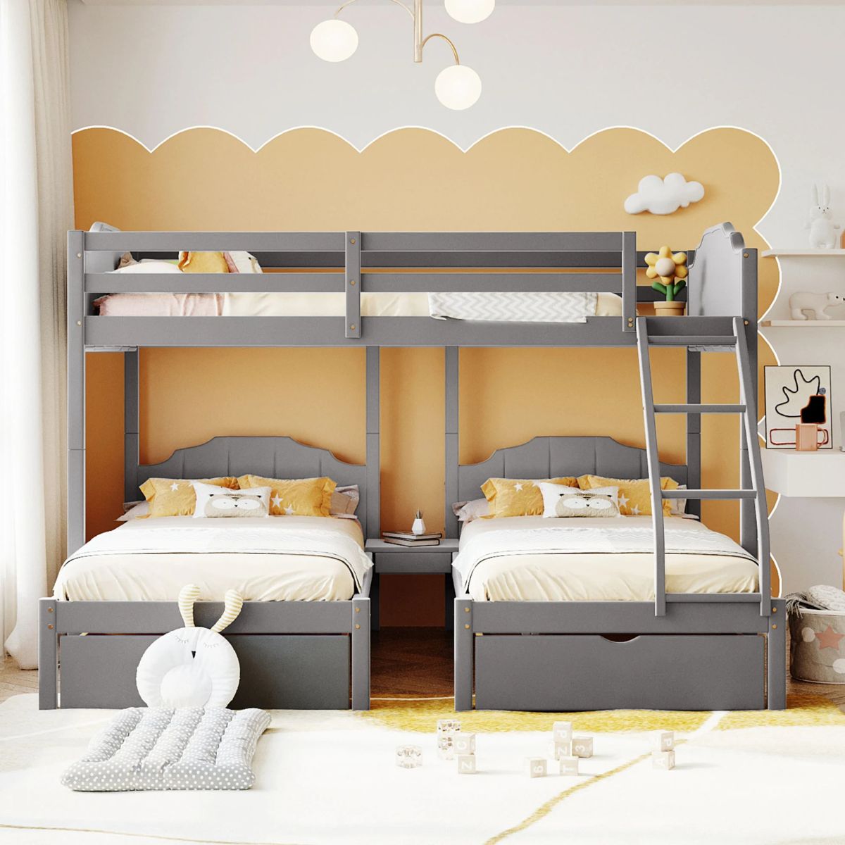 desain kamar tidur untuk 3 anak dengan bunk bed kombinasi desain kamar tidur untuk 3 anak dengan bunk bed kombinasi