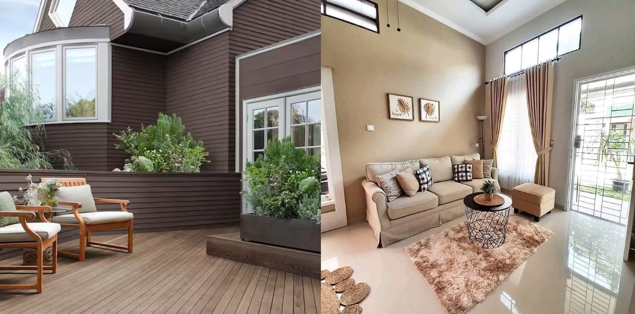 warna cat rumah coklat elegan
