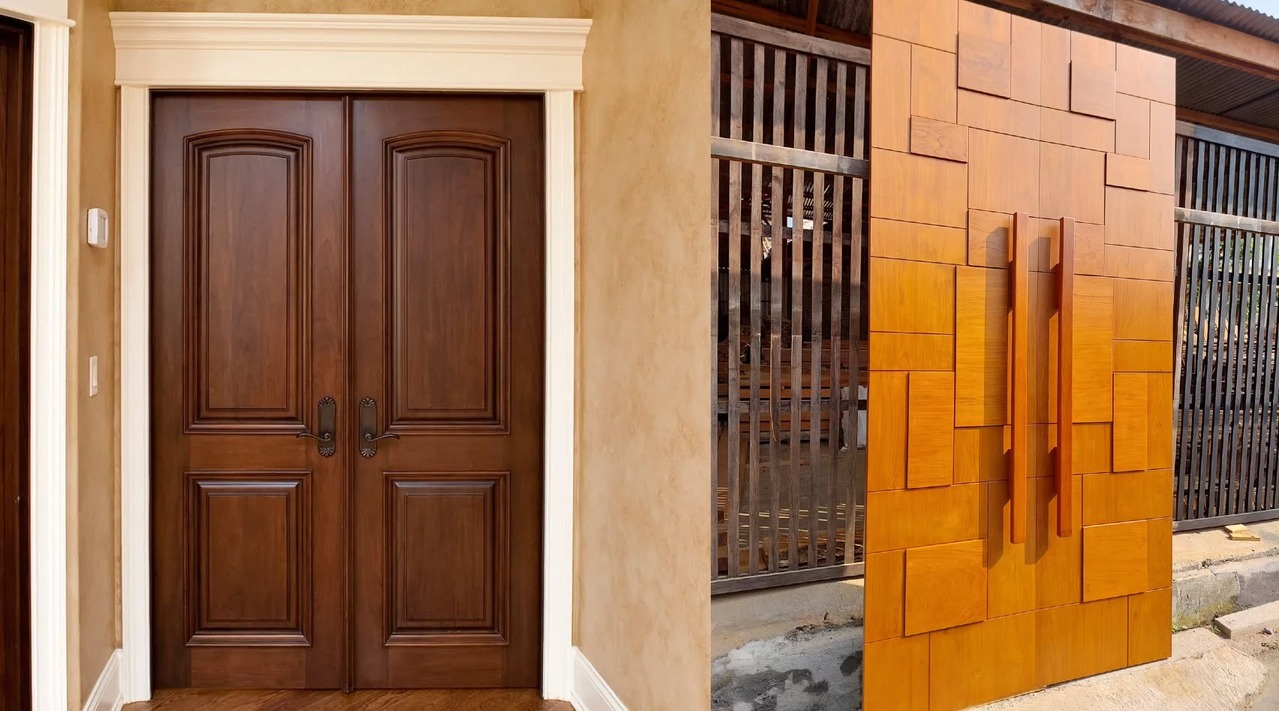 model pintu kupu tarung kayu jati terbaru