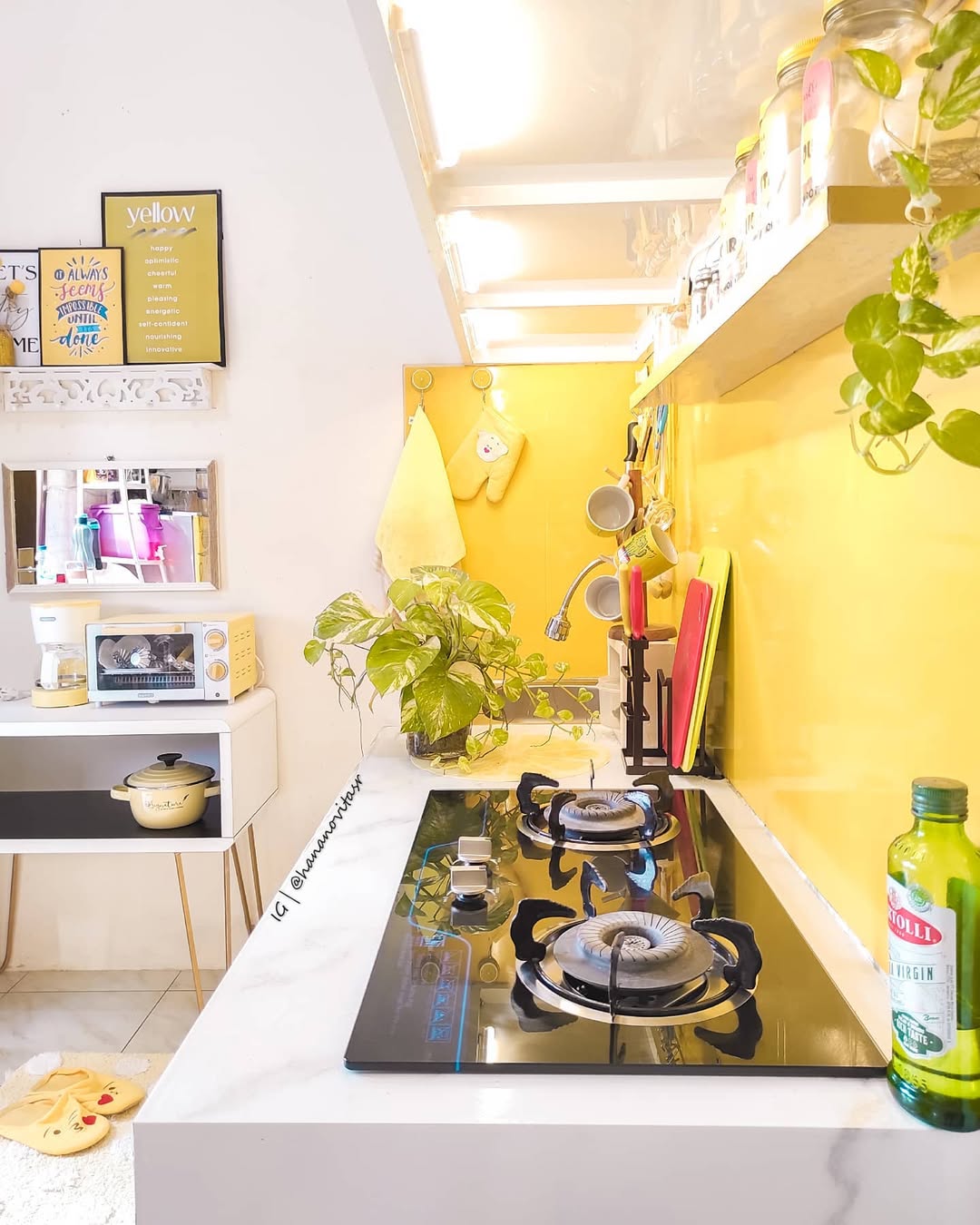 kombinasi warna cat dapur sempit