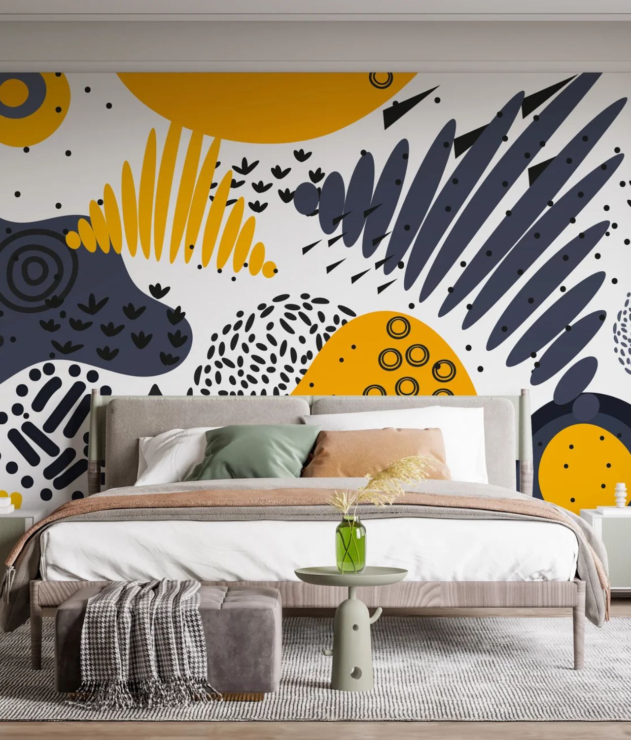Cat Kamar Abstrak 2 Warna