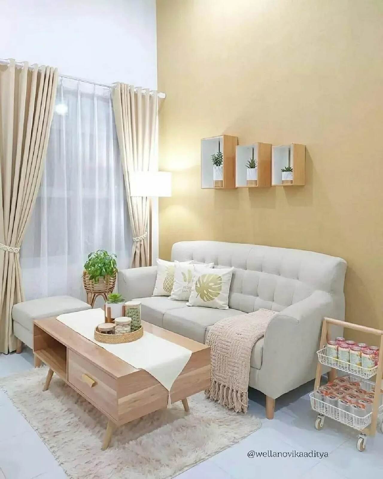 kombinasi cat rumah warna kuning gading