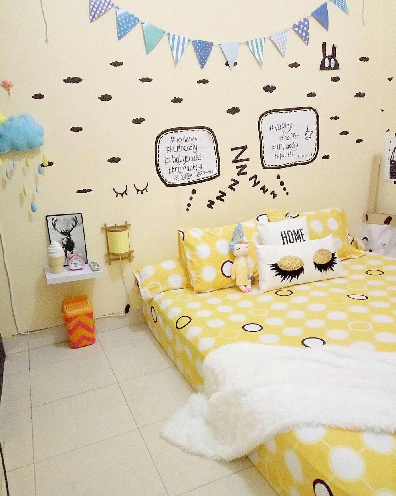 Desain Cat Kamar Tidur Warna Kuning Gading