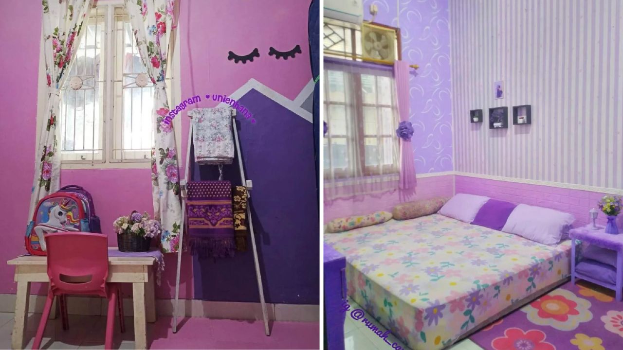 kamar anak warna ungu
