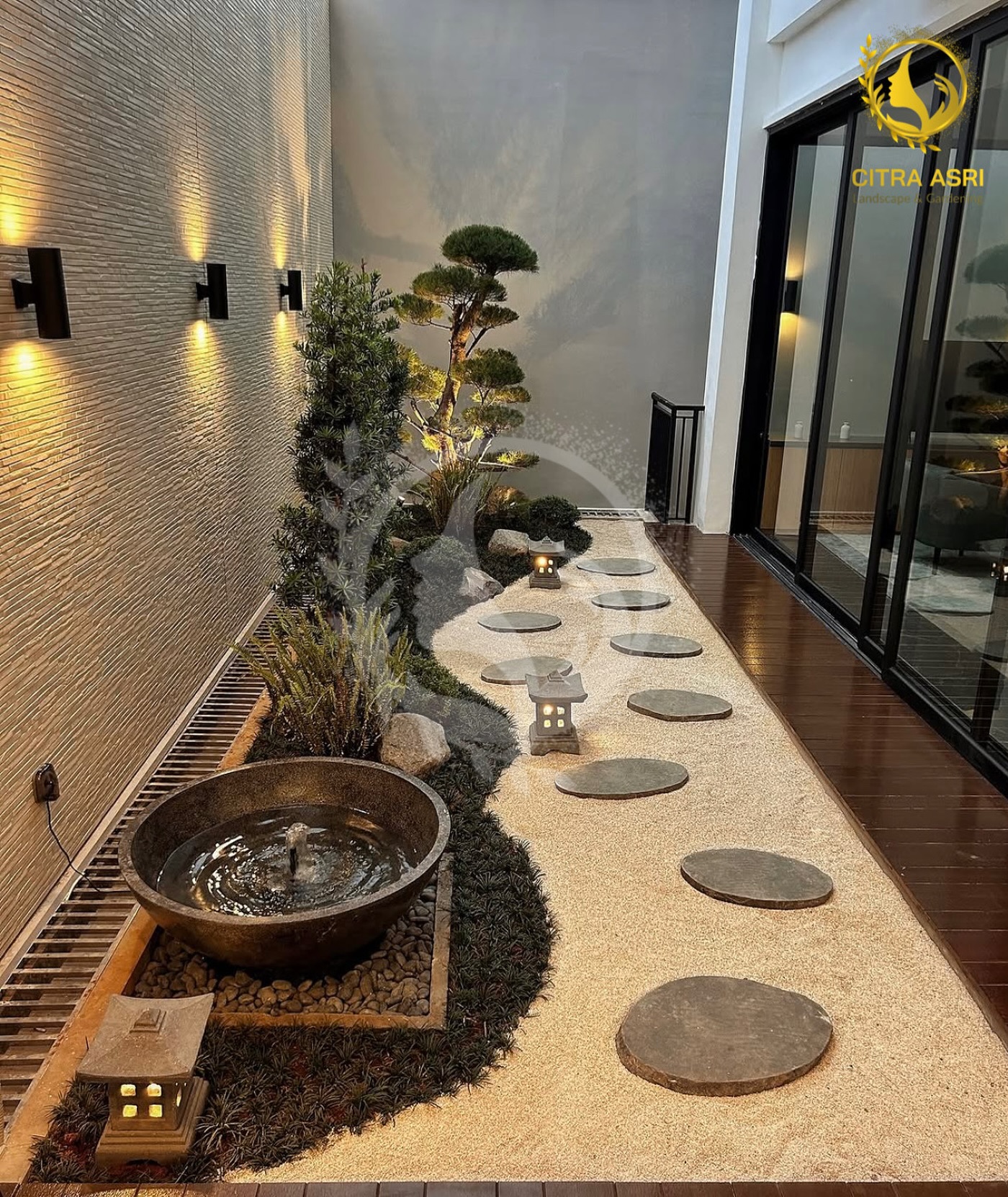 4. Desain Taman Samping Rumah dengan Konsep Zen Garden