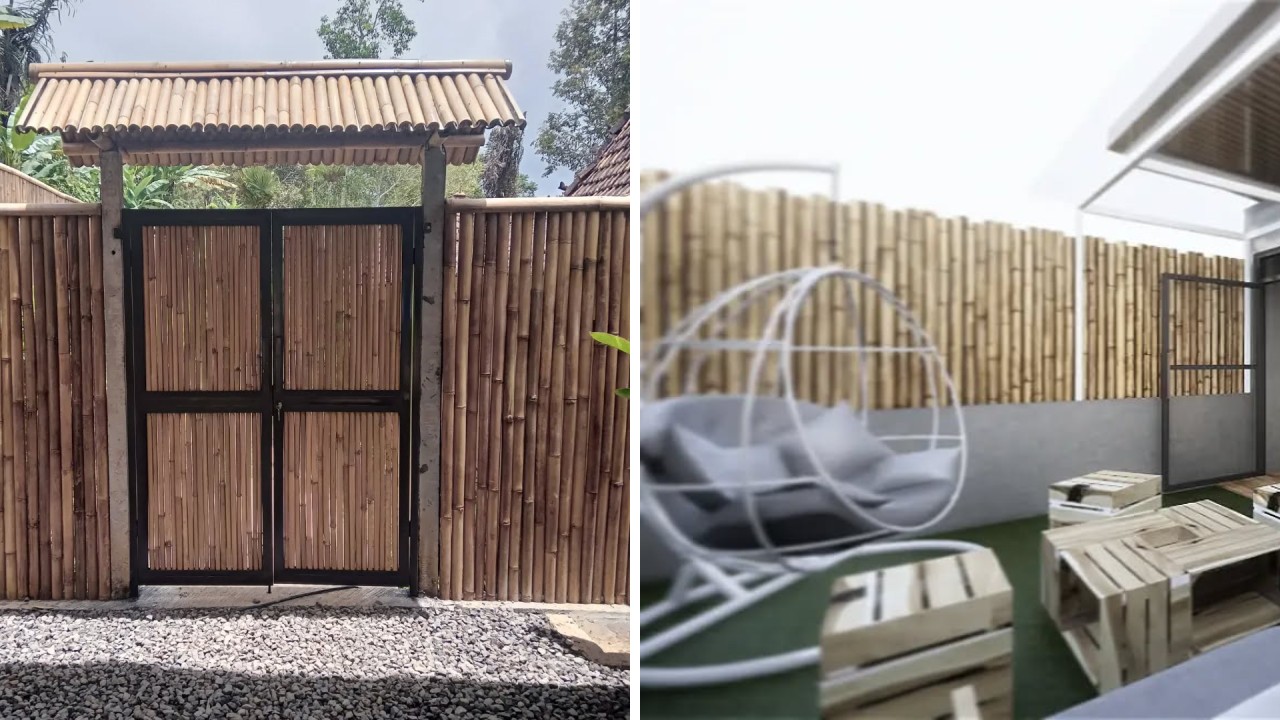 model pagar bambu kreatif