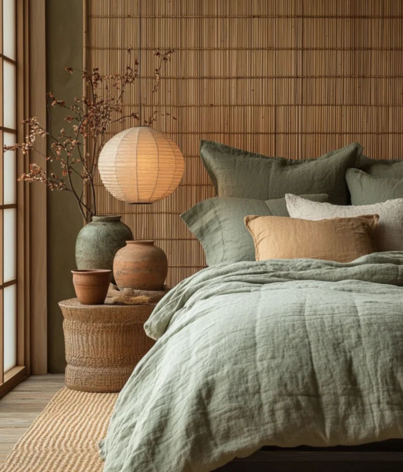 dekorasi kamar tidur aesthetic japandi