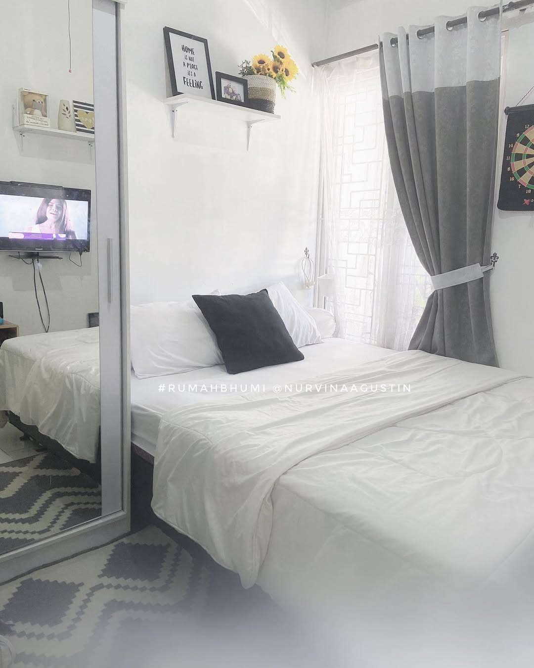 Interior Kamar Tidur Minimalis 3x3 Serba Putih