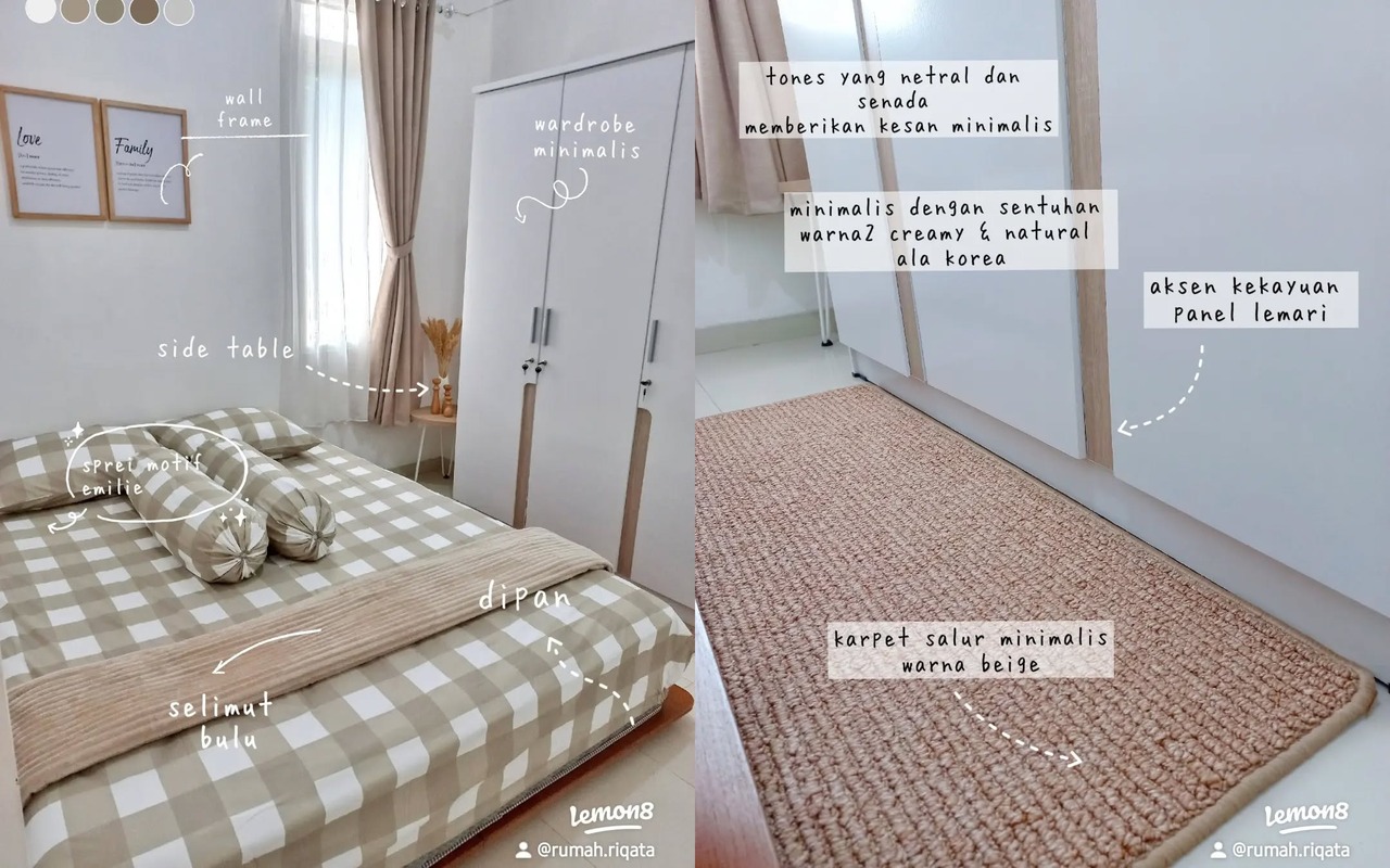 Dekorasi Kamar Minimalis 3x3 Ala Korea