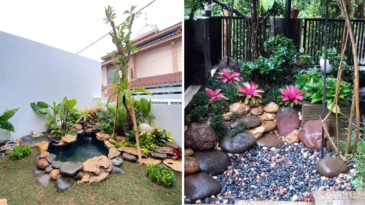 desain taman batu kali