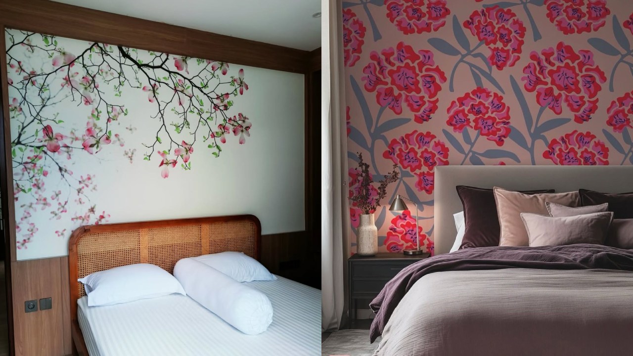 wallpaper dinding kamar tidur romantis