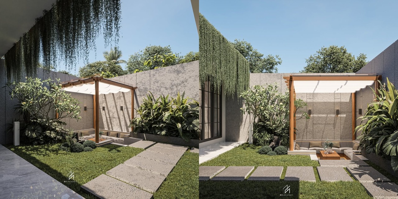 desain taman minimalis dengan gazebo