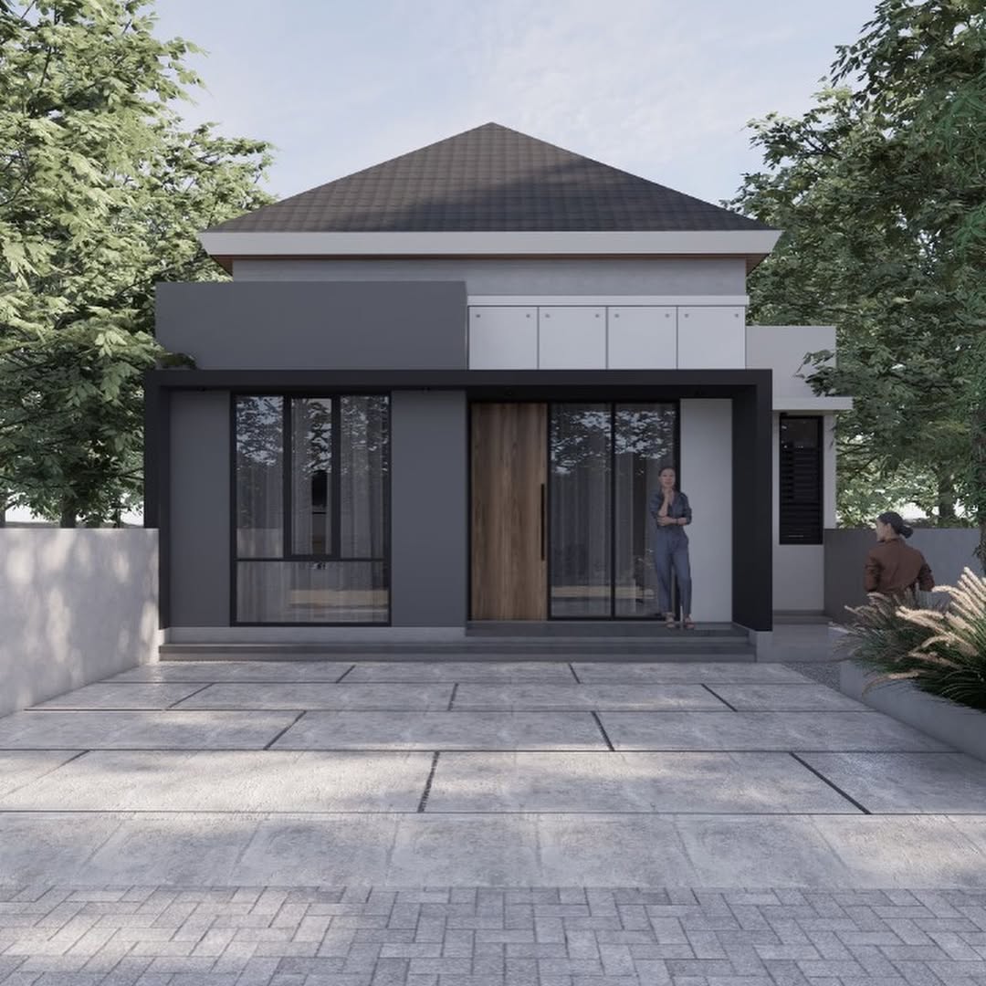rumah monokrom minimalis