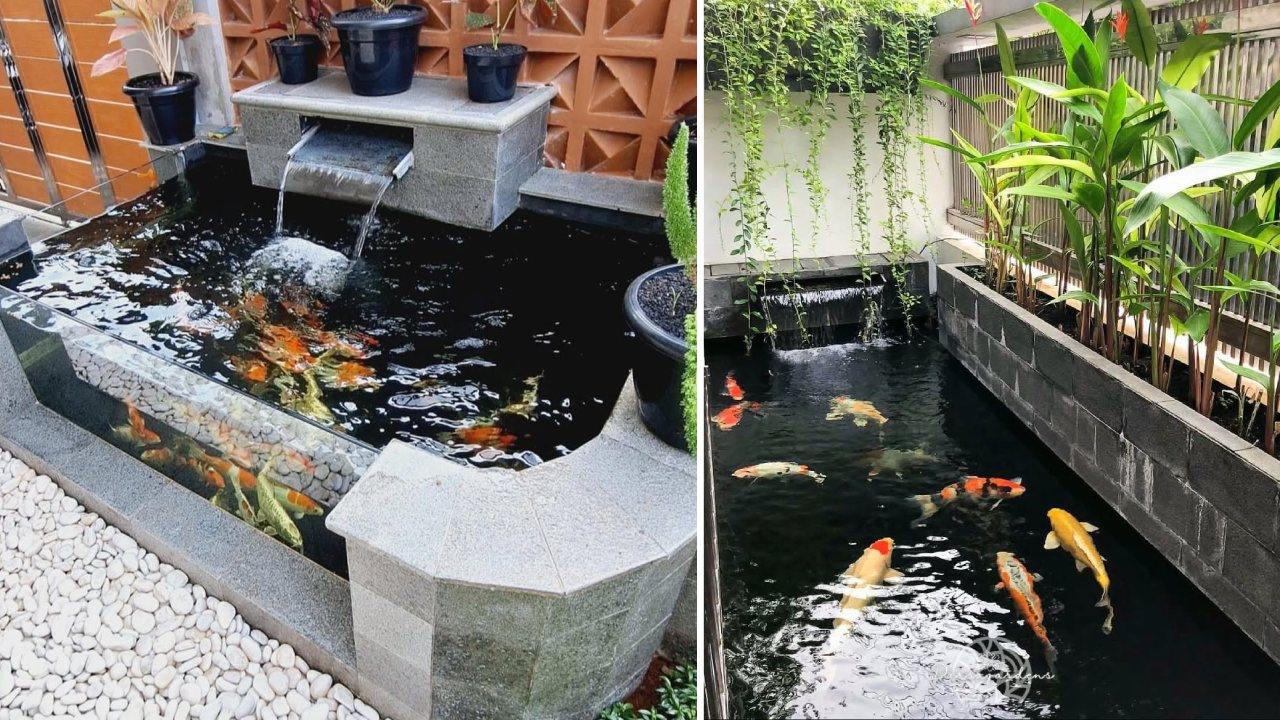 kolam ikan koi depan rumah kolam ikan koi depan rumah
