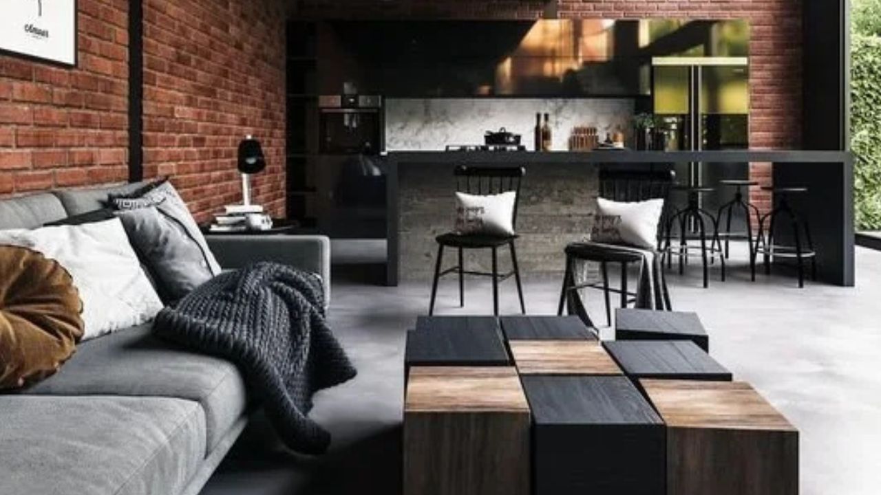 Desain Ruang Tamu Industrial Outdoor