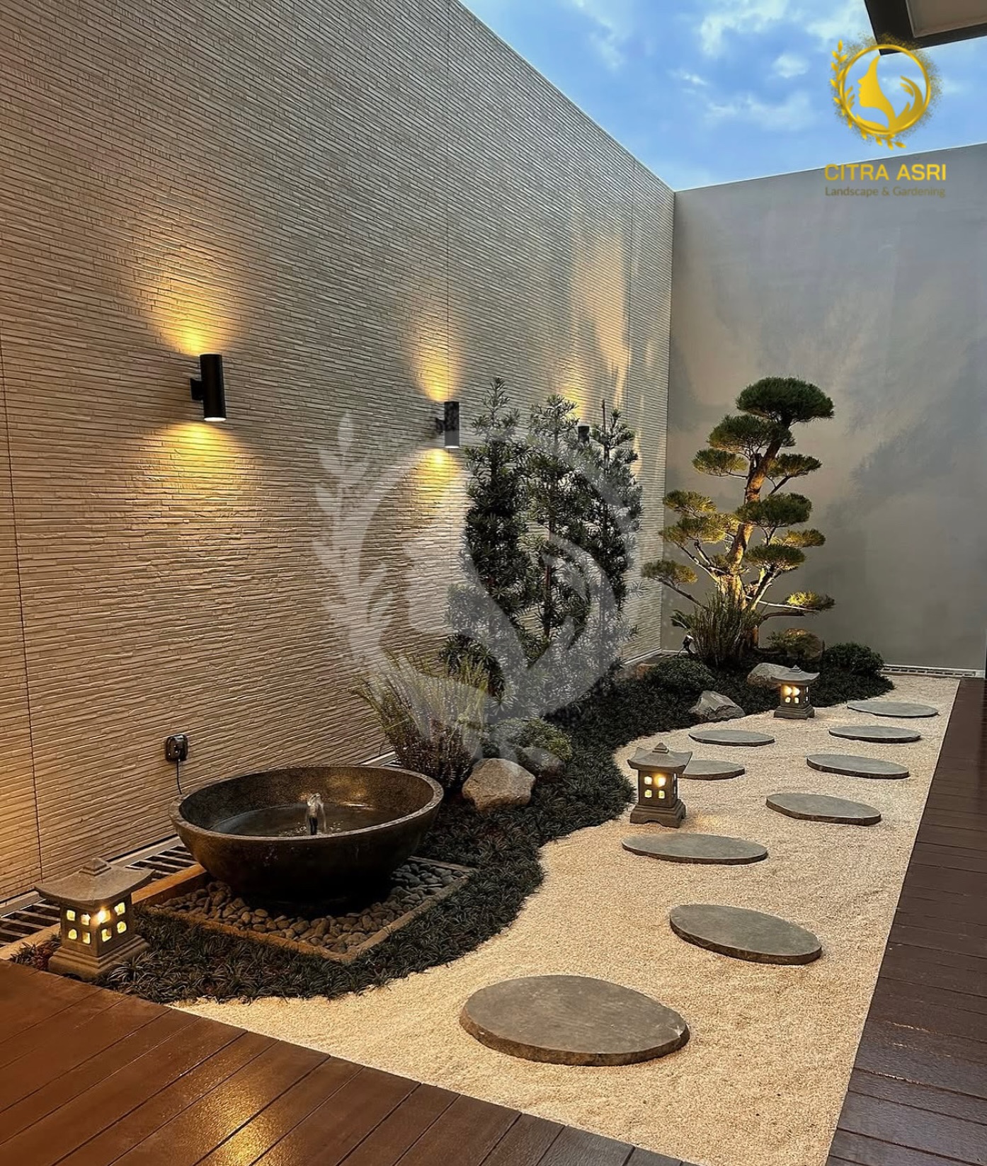 3. Desain Taman Batu Kerikil Berkonsep Zen
