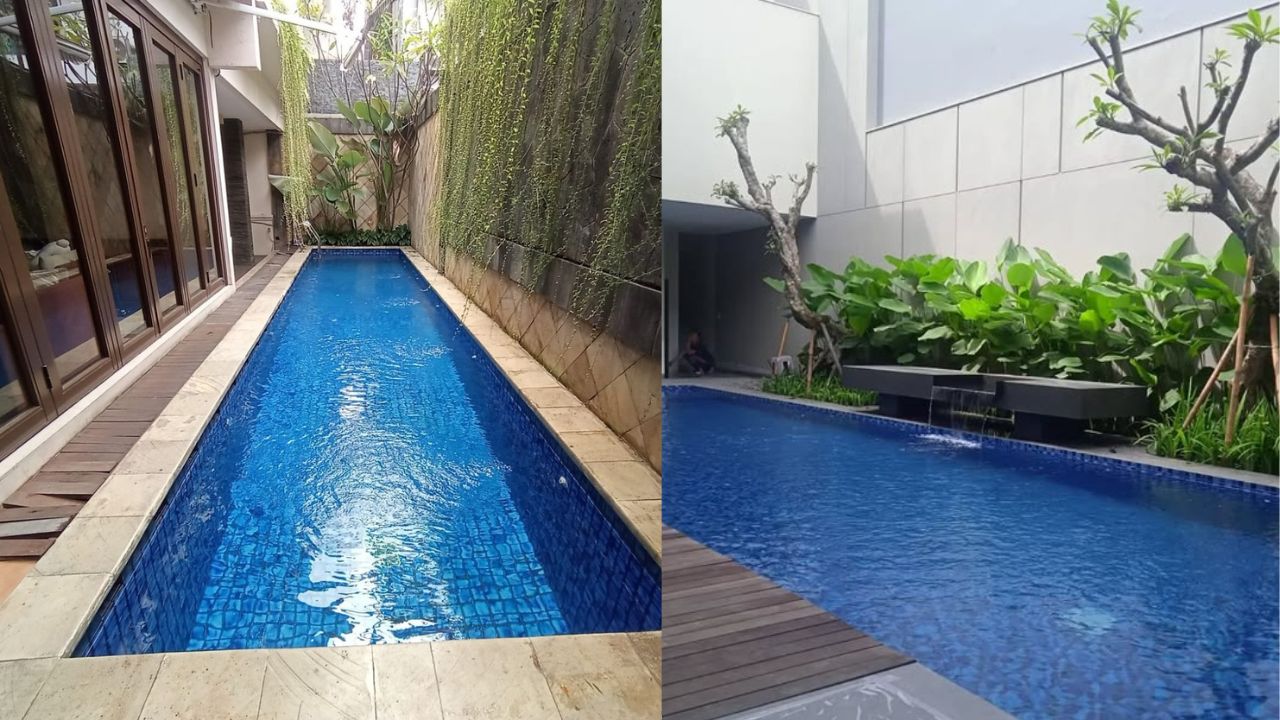 Desain kolam renang dan taman