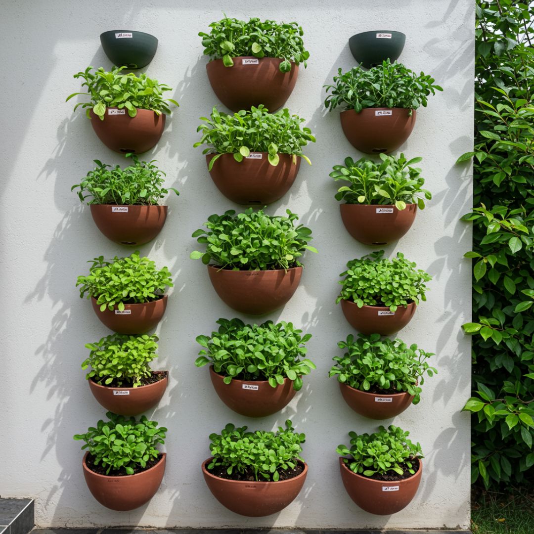 1. Kebun Sayur Vertikal di Dinding atau Pagar