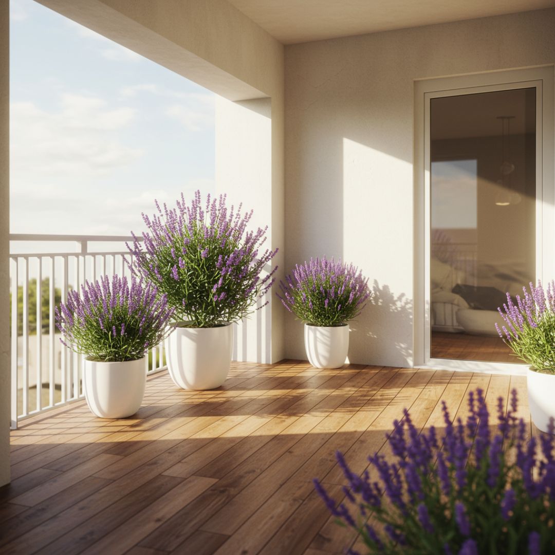 1. Tanaman Lavender di Teras Rumah