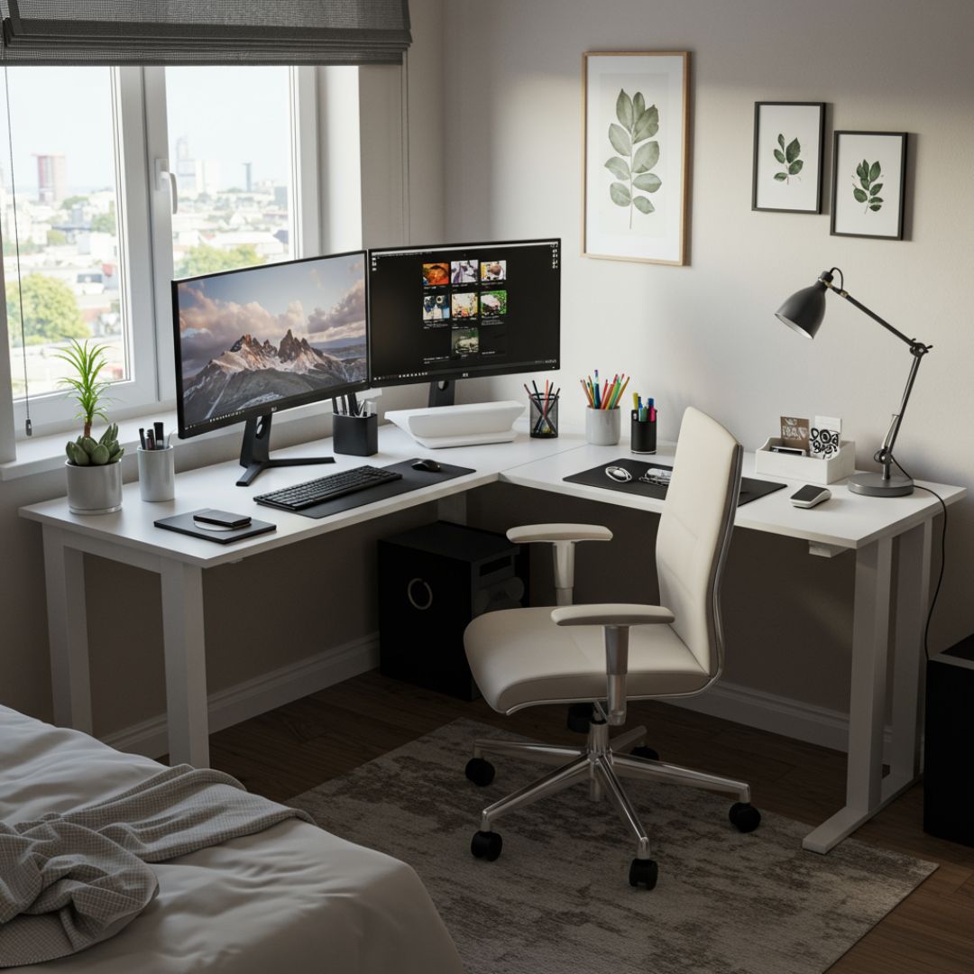 2. Meja Komputer Sudut (Corner Desk)