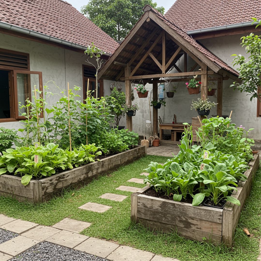 3. Desain Kebun Sayur Rumahan di Halaman Belakang