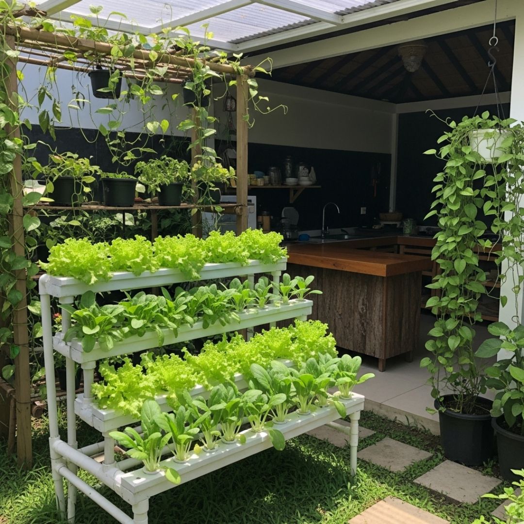 5. Kebun Hidroponik Mini di Dapur