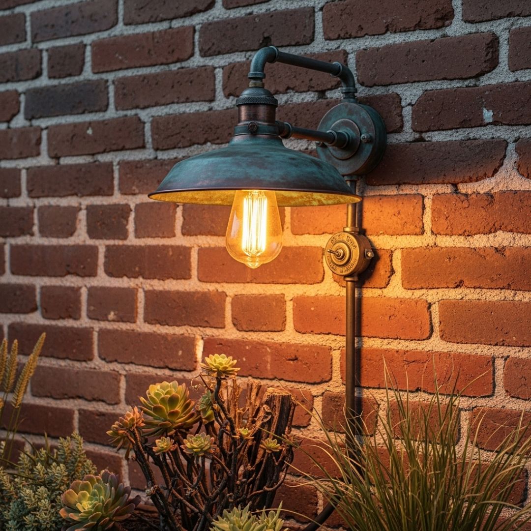 5. Lampu Taman Tembok Gaya Industrial