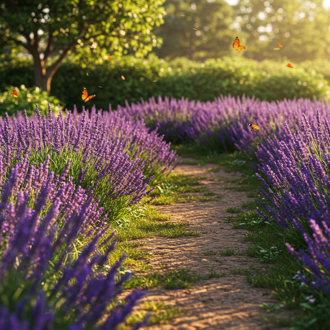 7. Tanaman Lavender di Halaman Belakang