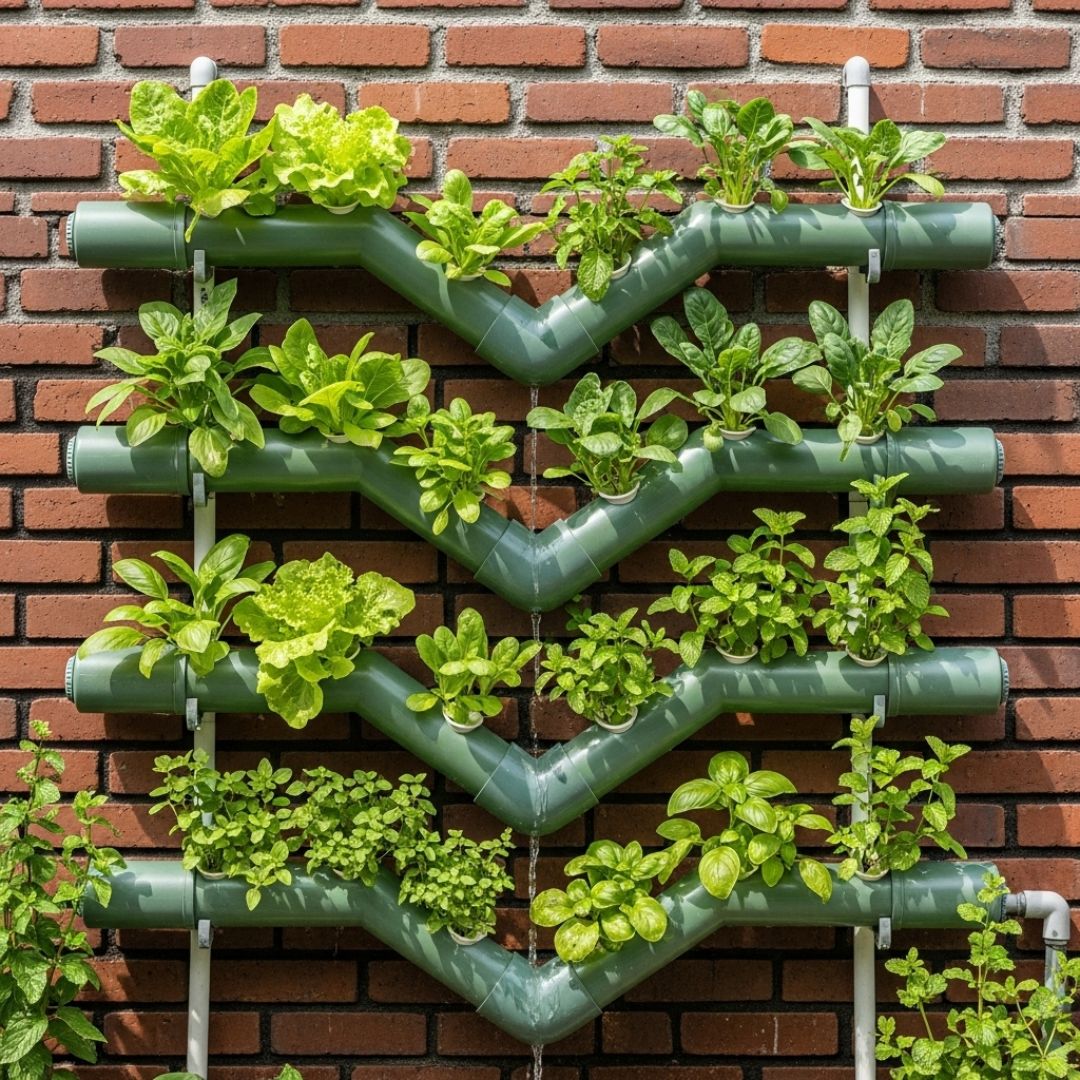 8. Desain Hidroponik dengan Pipa Berpola Zigzag