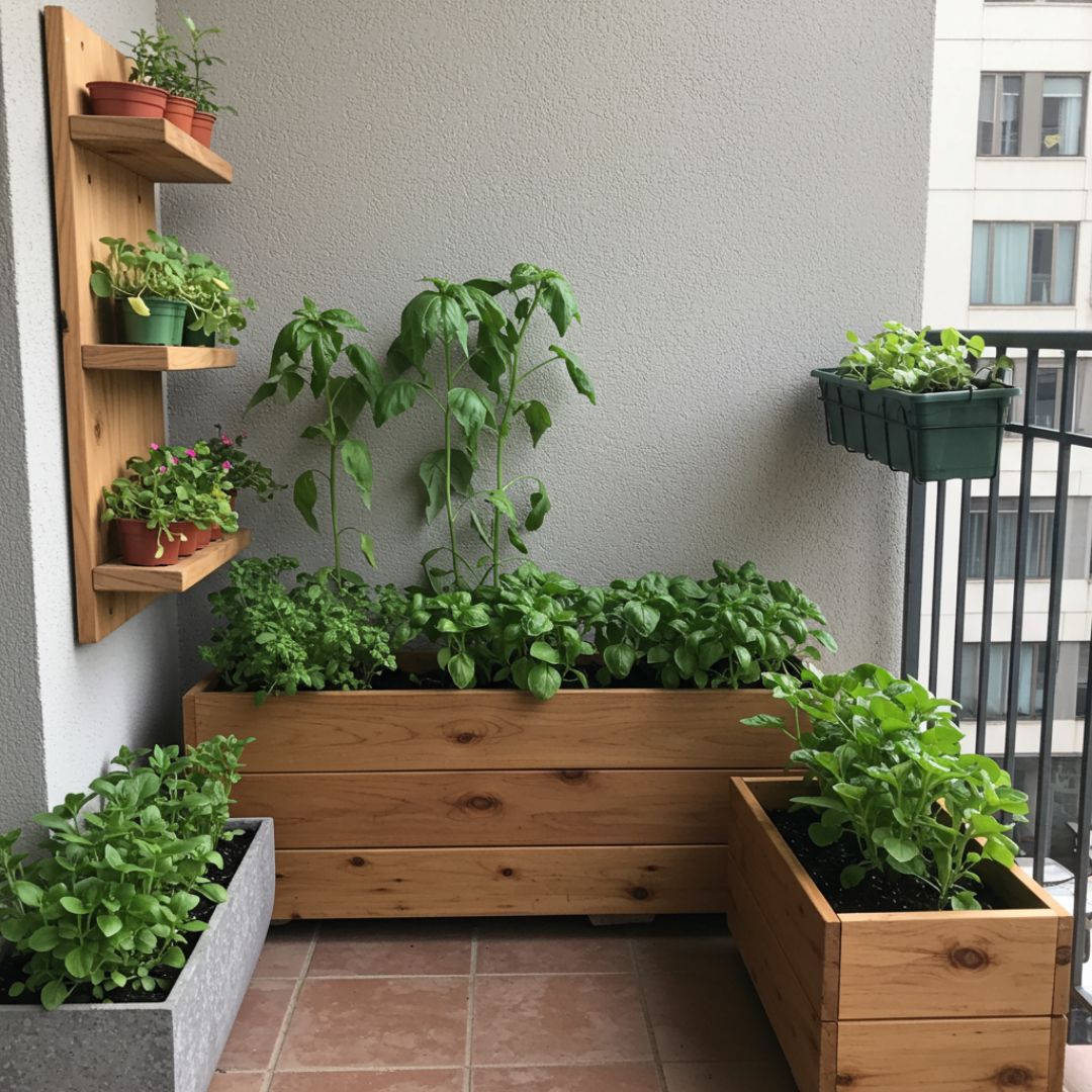 8. Desain Kebun Sayur Rumahan di Balkon Kecil