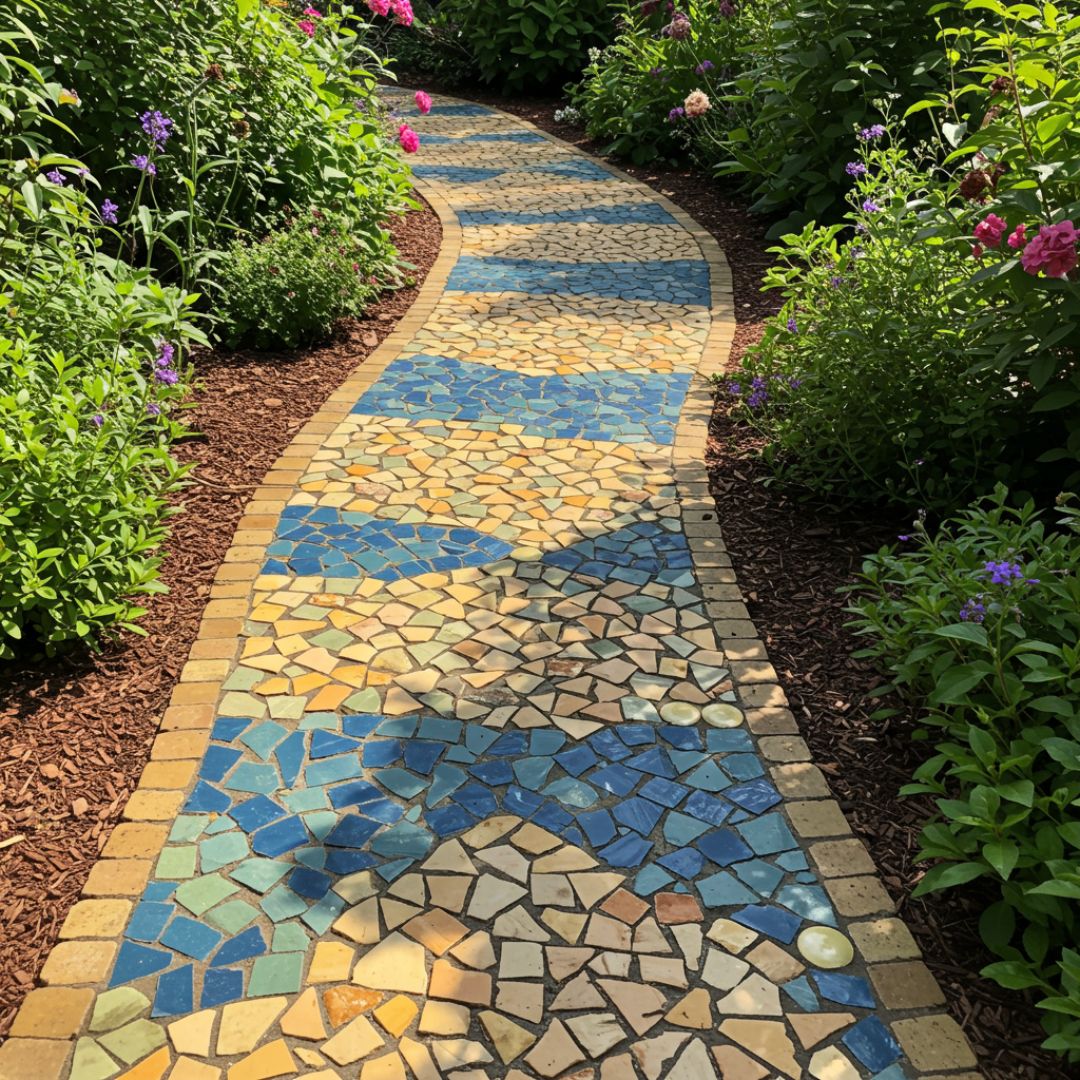 Batu Pijakan Motif Mozaik