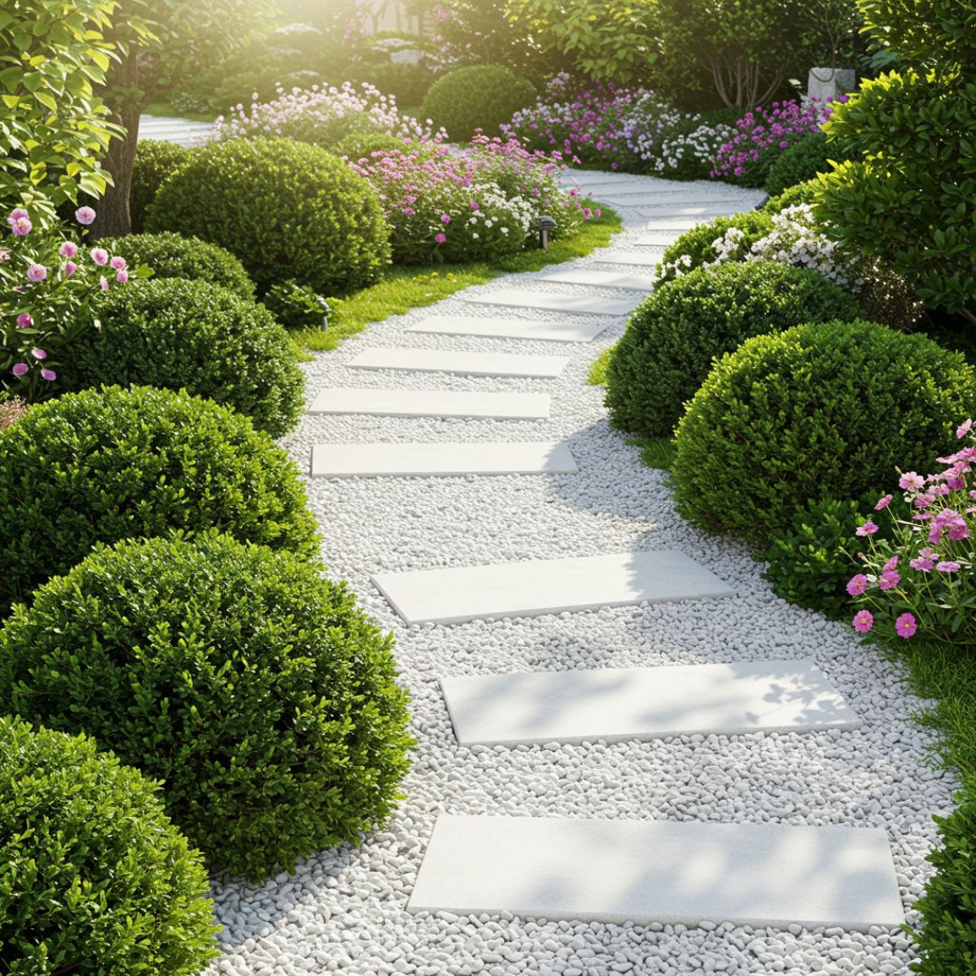 Batu Pijakan dari Kerikil Putih