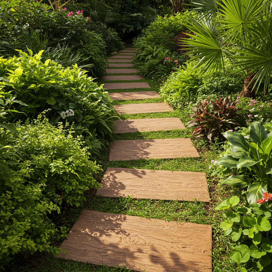 Batu Pijakan dari Papan Kayu Imitasi