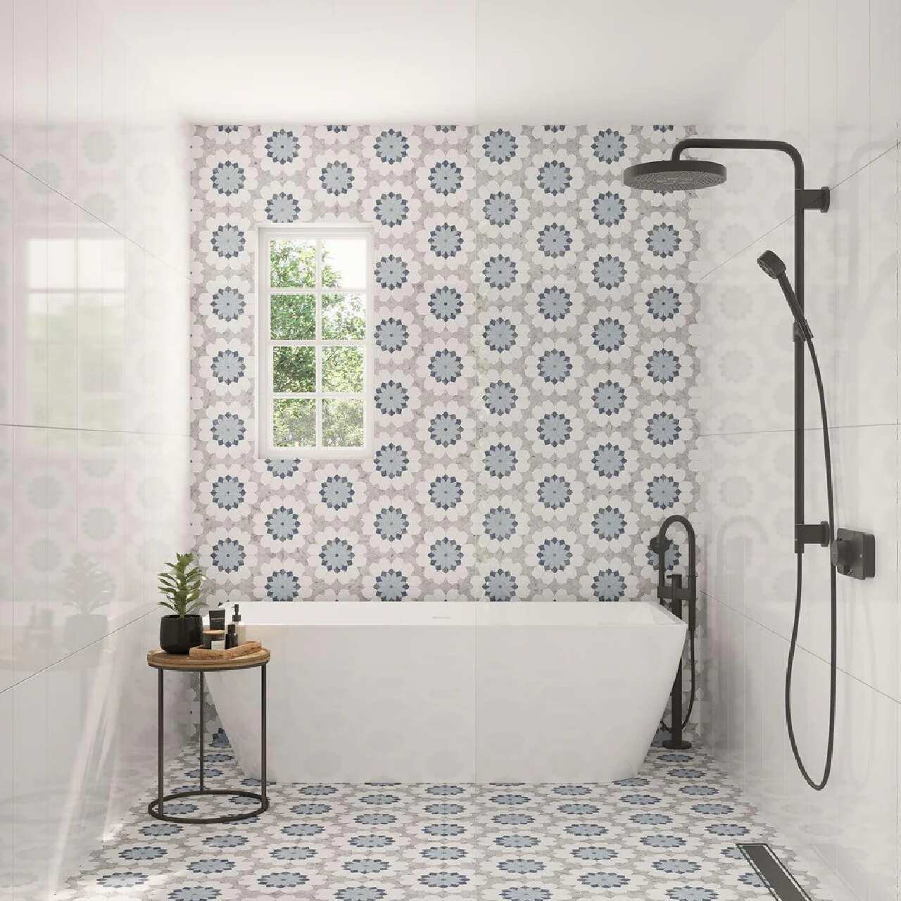 Contoh Keramik Dinding dan Lantai Motif Bunga