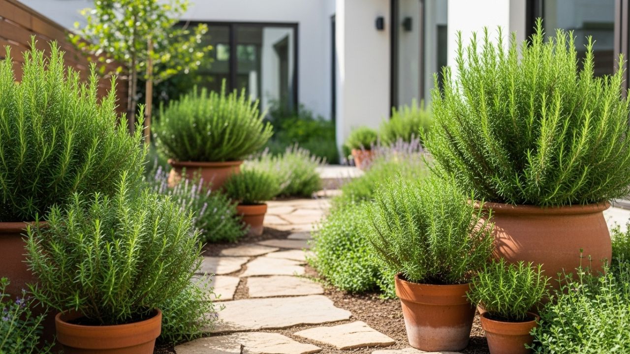 Contoh Tampilan Tanaman Rosemary untuk Taman Hias Depan Rumah