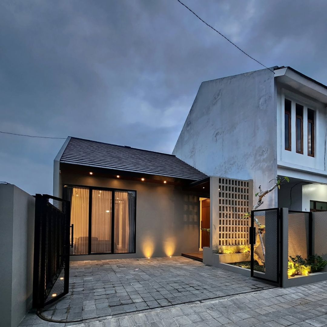 Desain Carport dan Teras Nuansa Modern Tropis