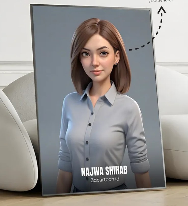 Hiasan Dinding Rumah Bergambar Kartun Buatan AI