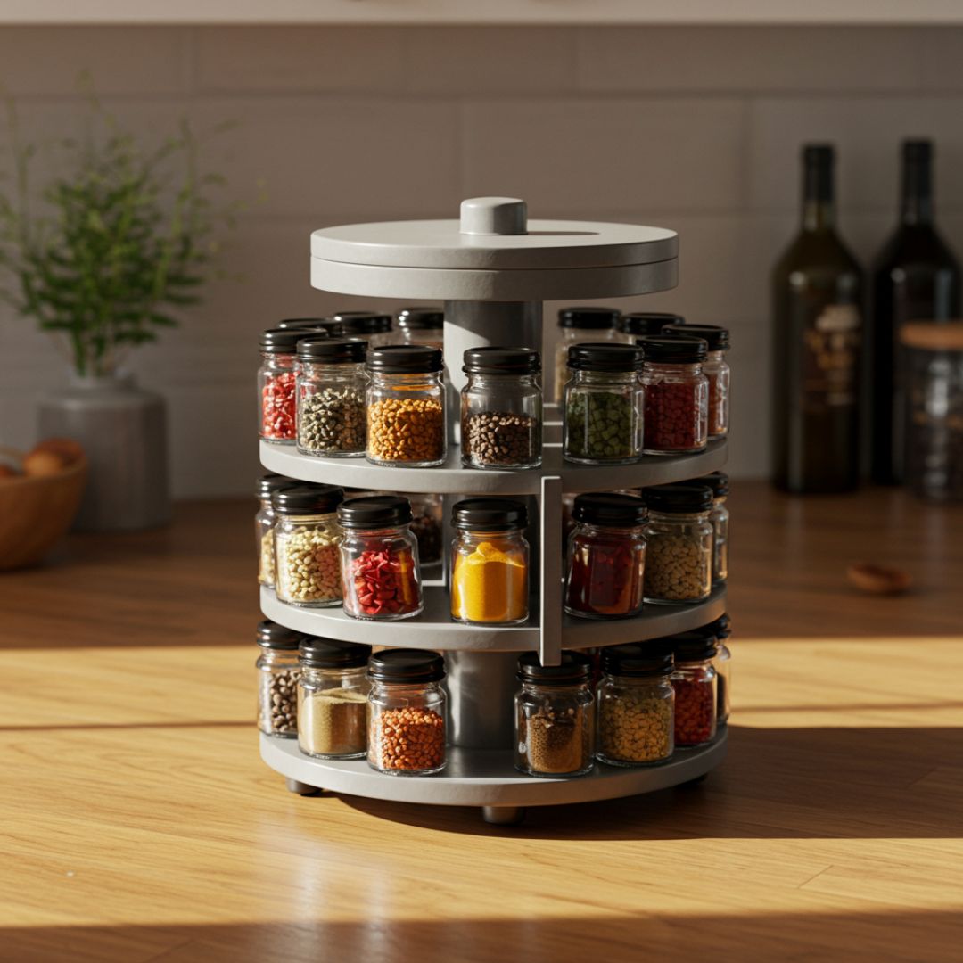 Rak Bumbu Dapur Putar (Rotating Lazy Susan)