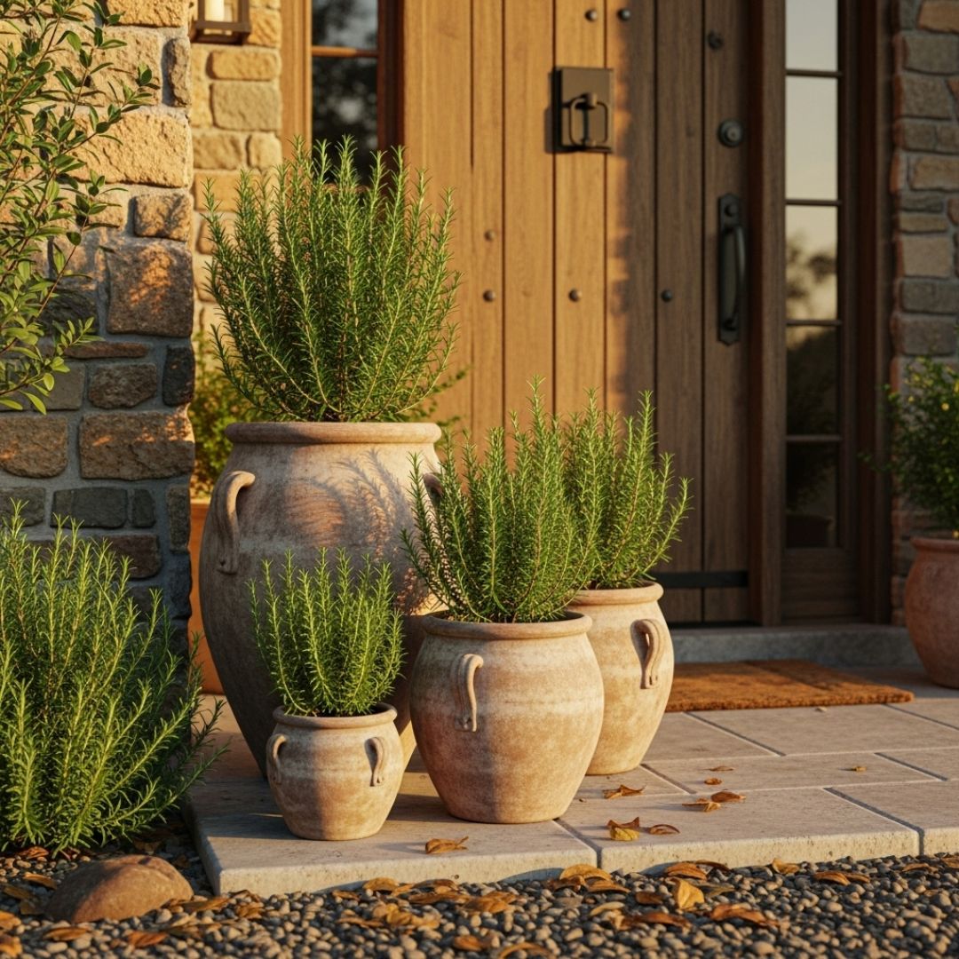 Rosemary dalam Pot Terakota