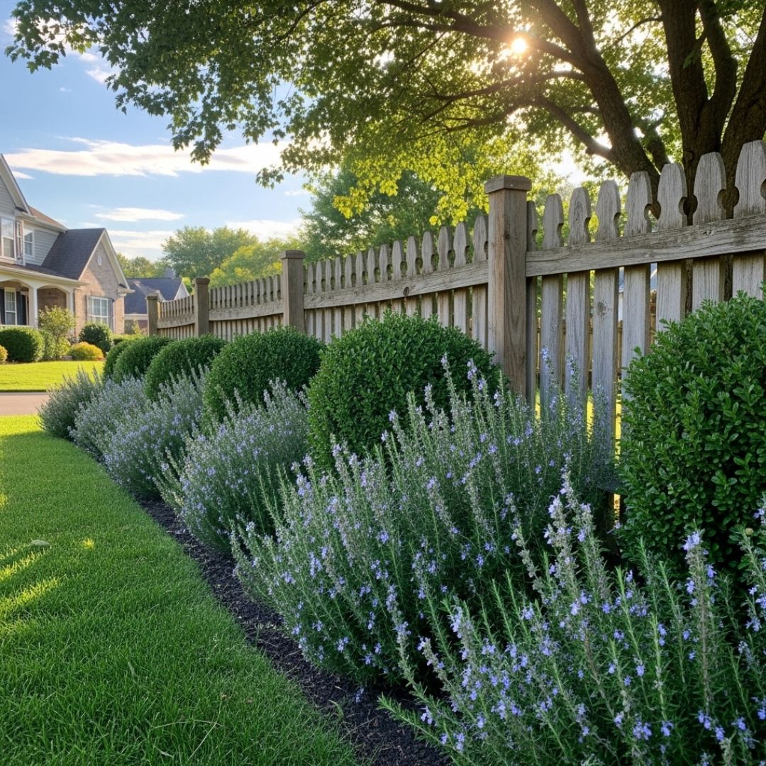 Rosemary di Area Pagar atau Dinding