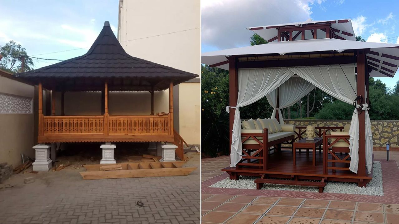 desain gazebo kayu