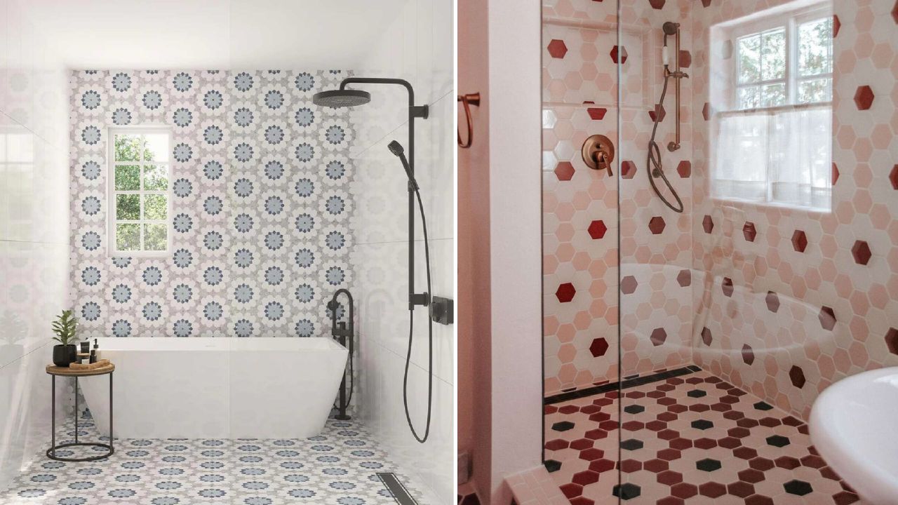 keramik kamar mandi motif bunga