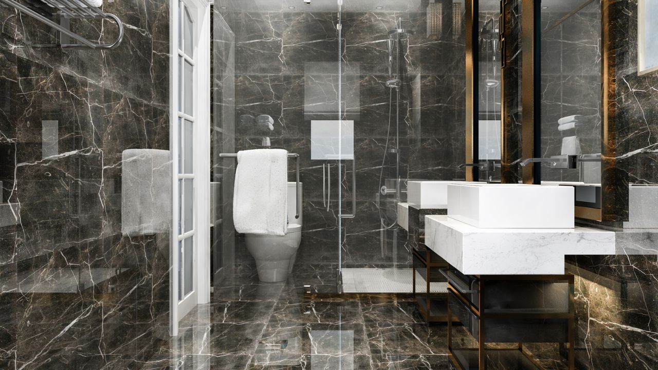 keramik motif batu alam hitam