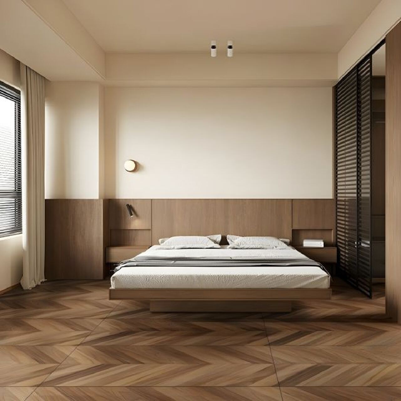 warna keramik kamar tidur agar terlihat luas cokelat muda