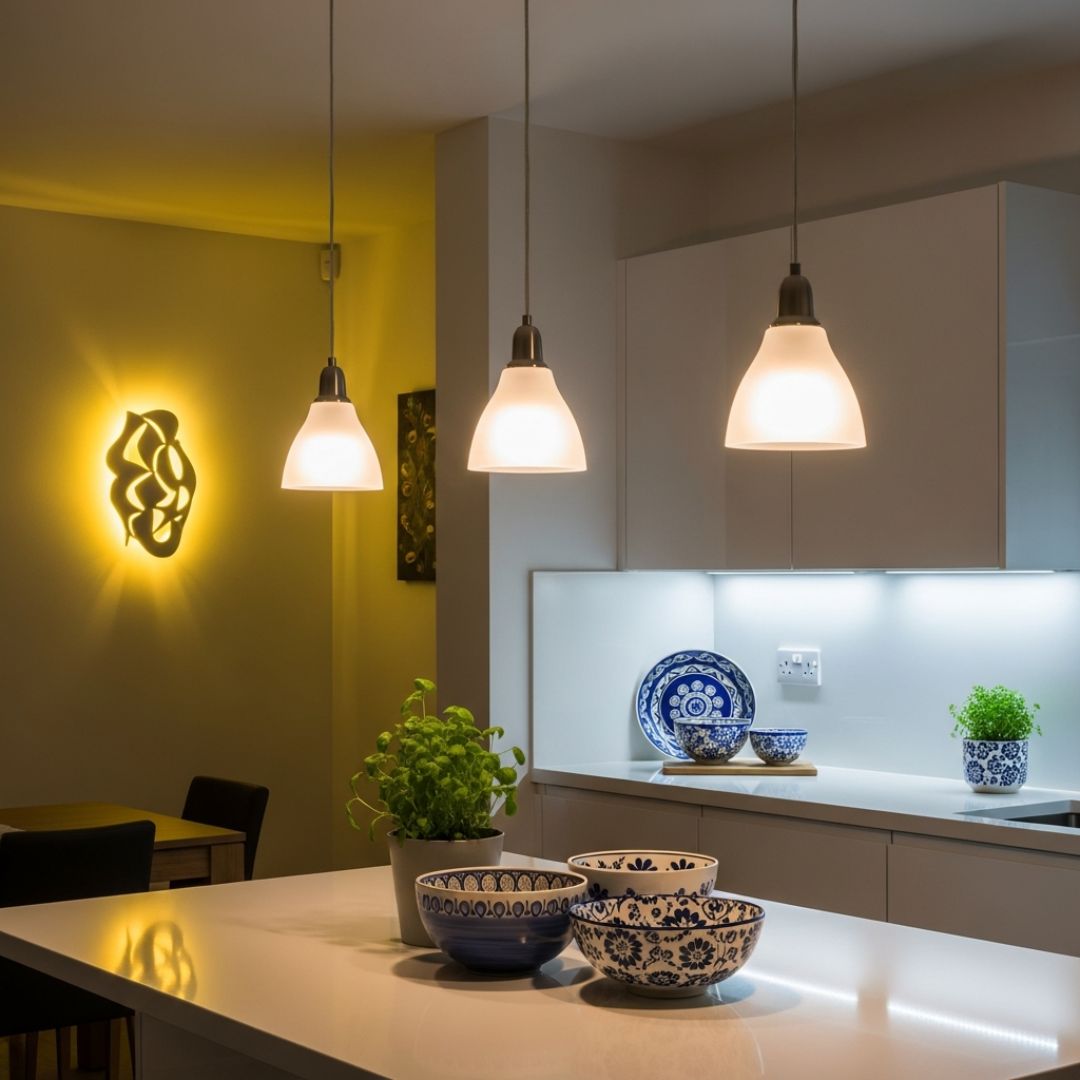 10. Dapur dengan Pencahayaan Estetik