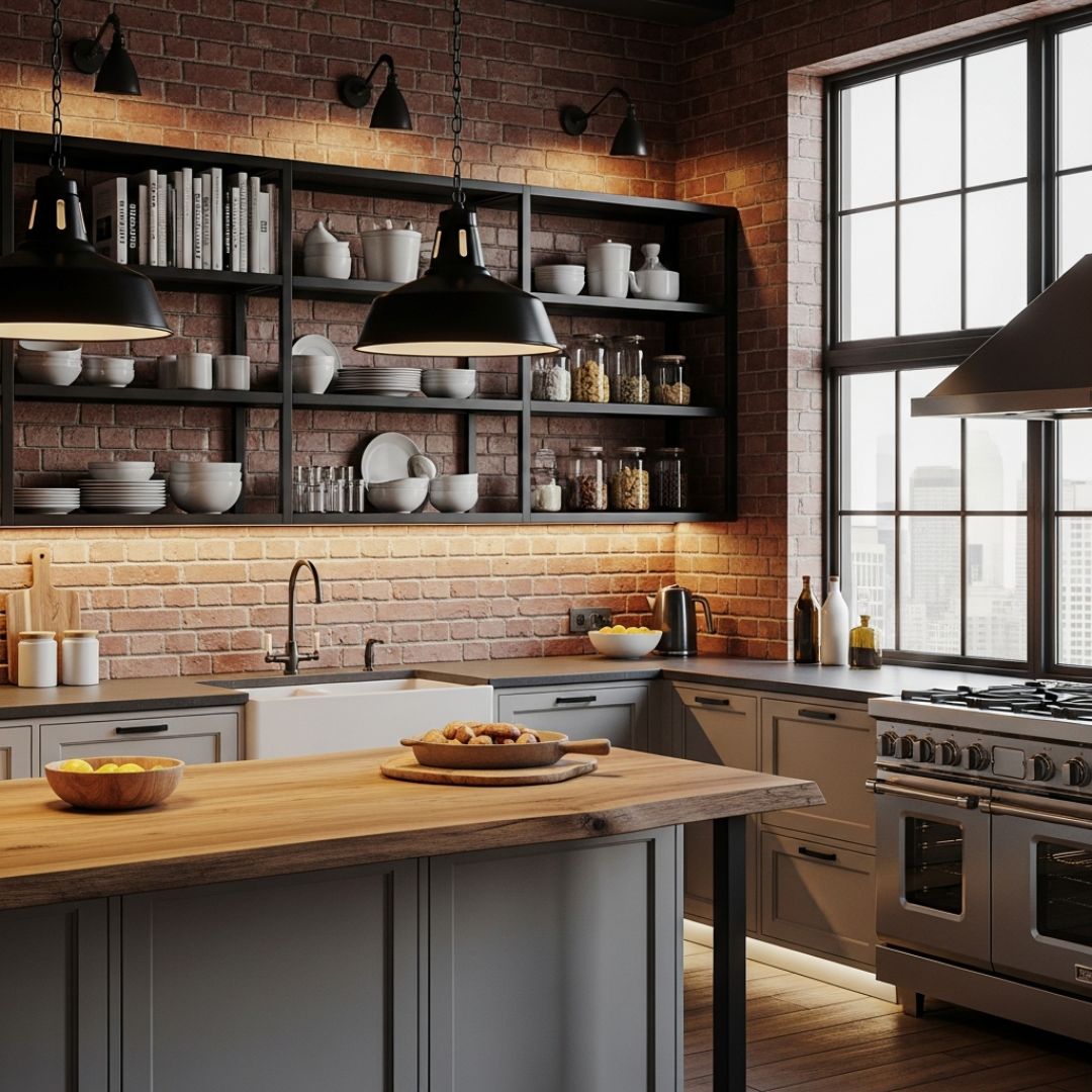 2. Dapur dengan Konsep Industrial Modern