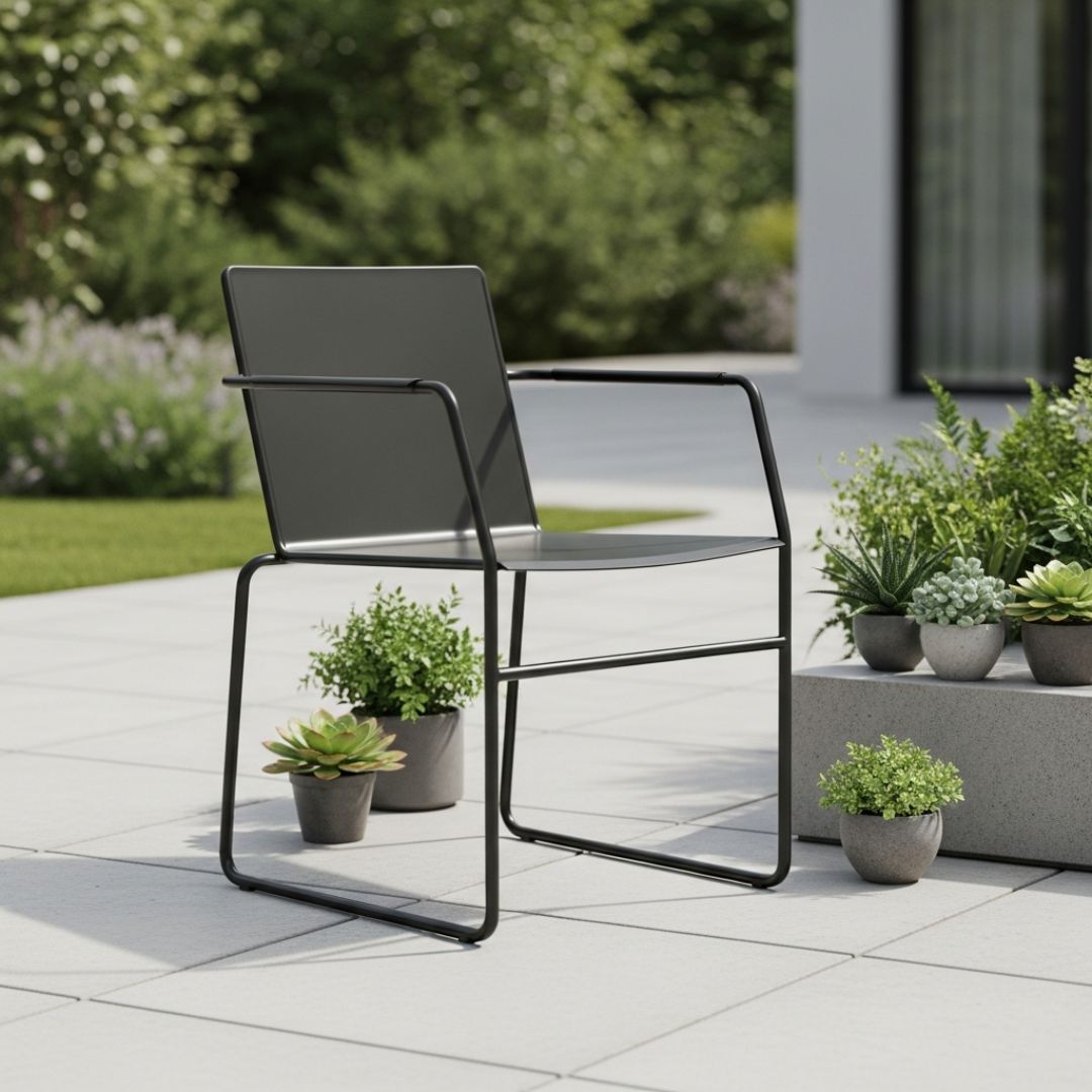 2. Kursi Besi Hitam Modern