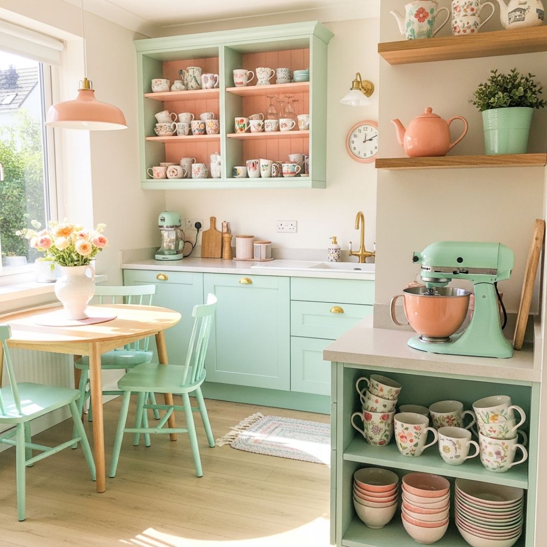 5. Dapur dengan Aksen Warna Pastel