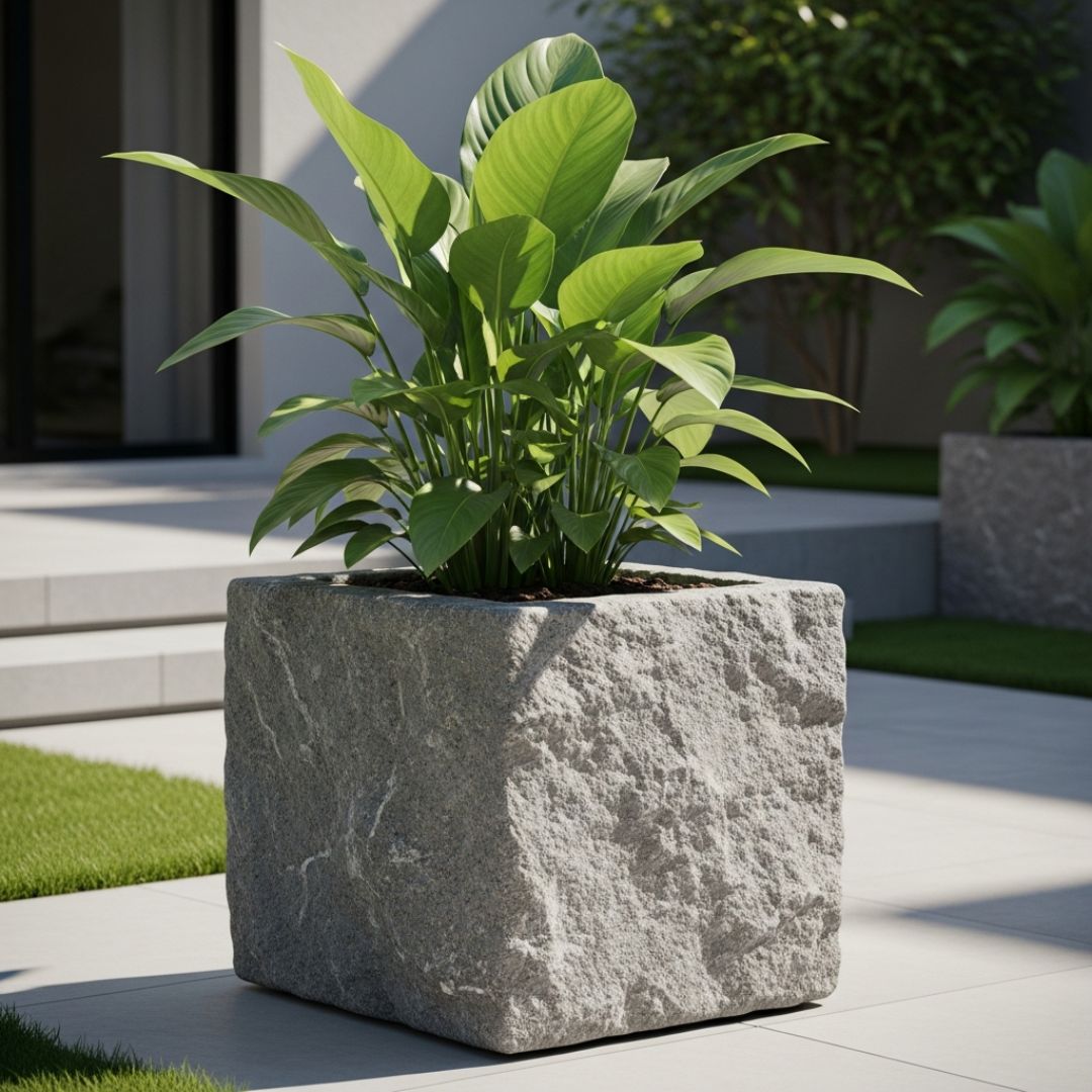 5. Pot Tanaman Hias Batu Alam